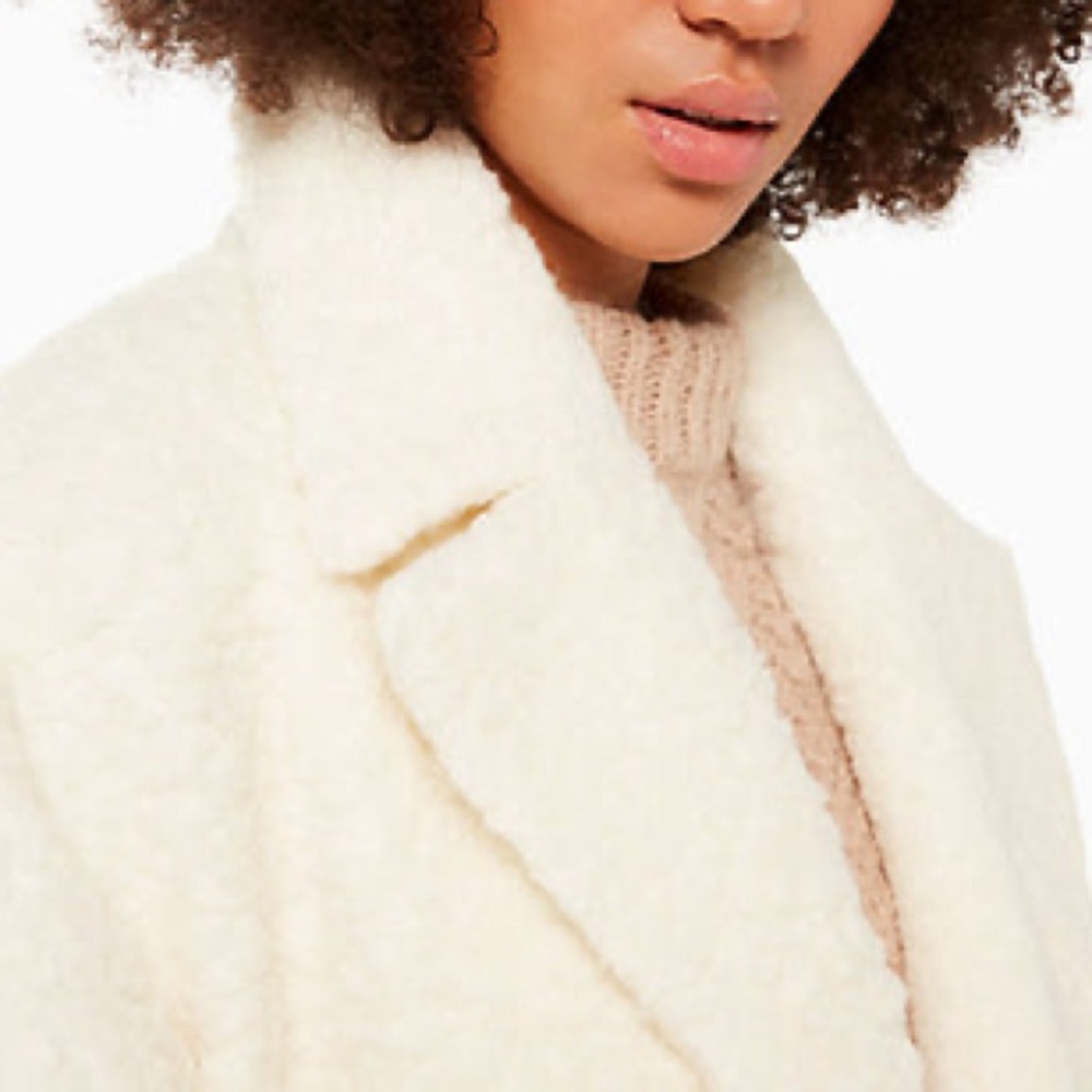 kate spade new york Teddy Faux Dux Wool Coat Size Medium - Picture 3 of 10